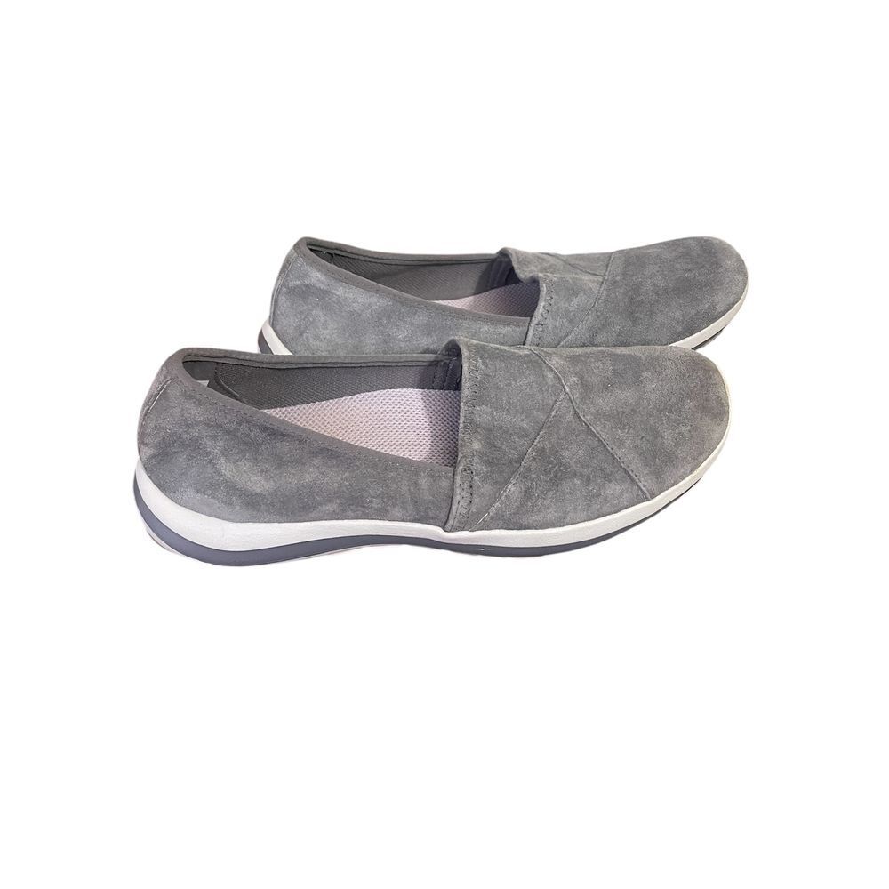 L.L.Bean Gray Suede Slip On Comfort Shoes Casual Walking Flats